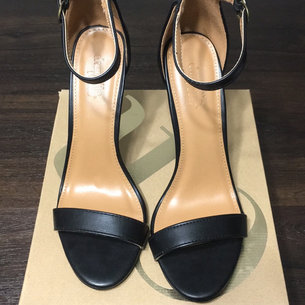 Charlotte Russe Black Ankle Strap Heels